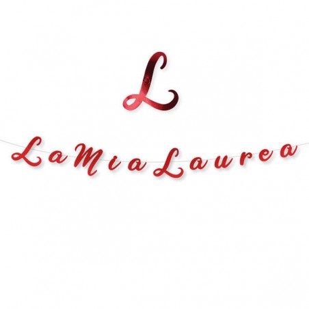 FESTONE ITALIC LA MIA LAUREA ROSSO METAL cm15x3mt