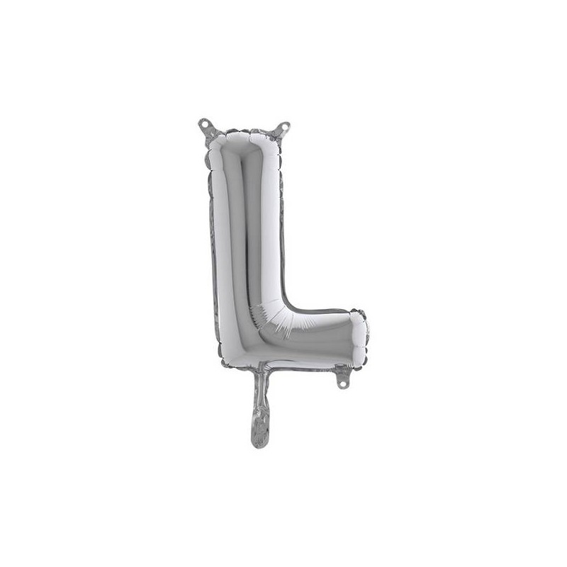 LETTERA L MYLAR SILVER 14 36cm