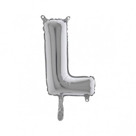 LETTERA L MYLAR SILVER 14 36cm