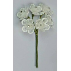 FIORE MACRAME’ E ORGANZA GRANDE 12pz