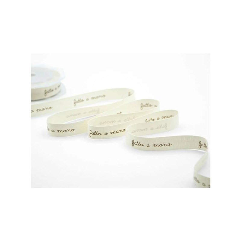 NASTRO POLICOTONE mm15x15mt COL.21/35 FATTO A MANO AVORIO