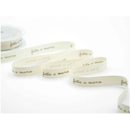NASTRO POLICOTONE mm15x15mt COL.21/35 FATTO A MANO AVORIO