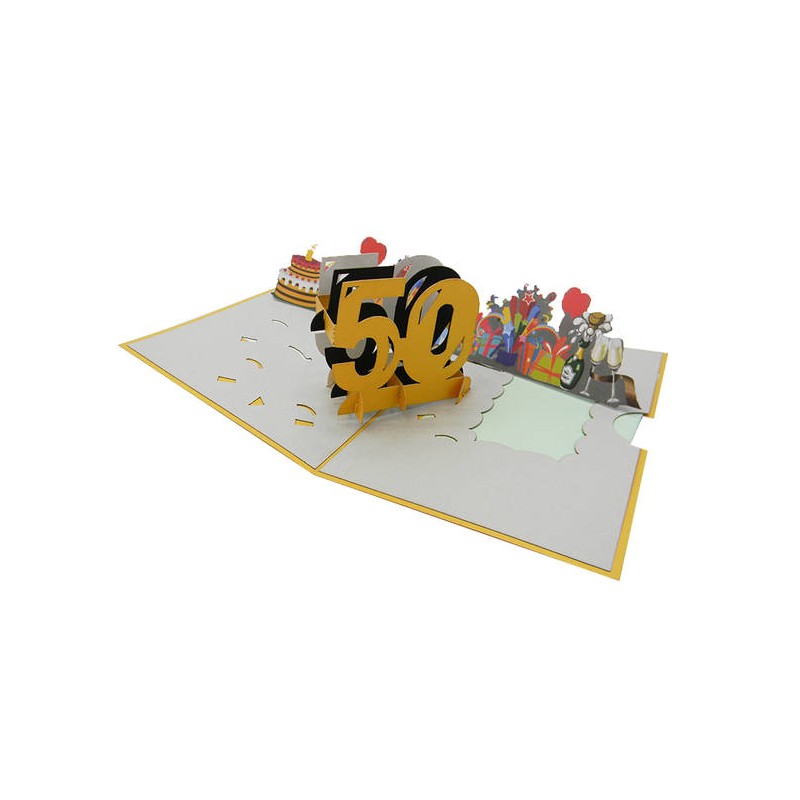 BIGLIETTO AUGURI ORIGAMI SURP.50 ANNI