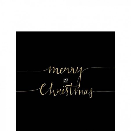 TOVAGLIOLI 25x25cm CHRISTMAS NOTE BLACK/GOLD 20pz