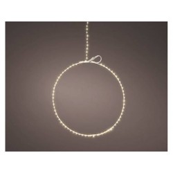 CERCHIO METALLO C/LED 125 LUCI ø38cm BIANCO CALDO DA ESTERNO