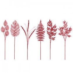 RAMO ASSORTITO GLITTER ROSSO 58cm 1pz