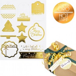 TAGS NATALIZI PRETAGLIATI ORO 20pz