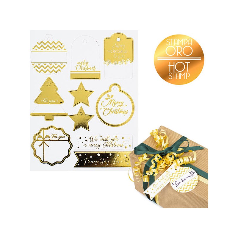 TAGS NATALIZI PRETAGLIATI ORO 20pz