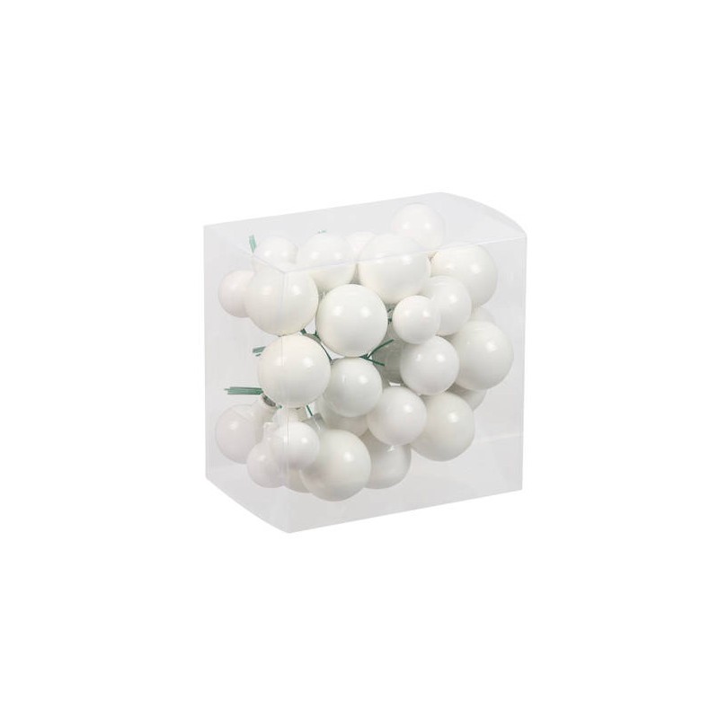 PALLINE CON FILO ø20/25/30mm BIANCO OPACO 6pz