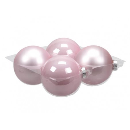 PALLINE VETRO ø100mm ROSA POLVERE 4pz