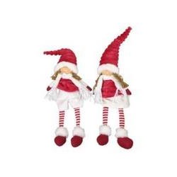BAMBOLE IN TESSUTO NATALIZIE ROSSO/BIANCO H 62cm