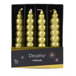 CANDELA GLITTER ONDA ORO Ø2,2cmxh11cm 4pz