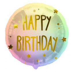 PALLONE MYLAR 18" 45cm HAPPY BIRTHDAY STARS