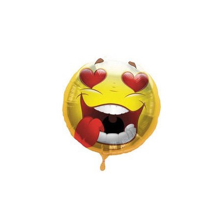 PALLONE MYLAR EMOTICON CRAZY LOVE 45cm