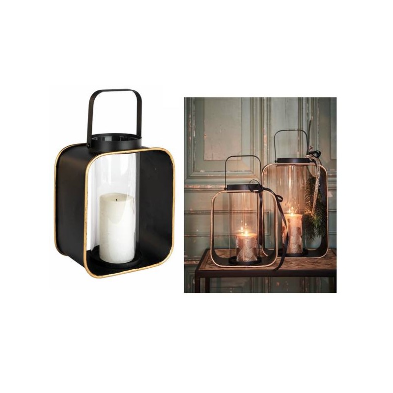 LANTERNA ZAVHAN 26cm NERO/ORO