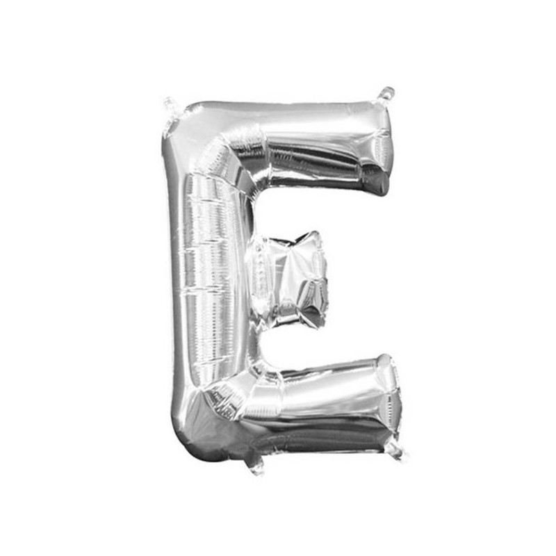 LETTERA E MYLAR SILVER 16 40cm