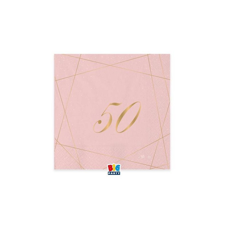 TOVAGLIOLI 25x25cm 50 ANNI ROSE 20pz