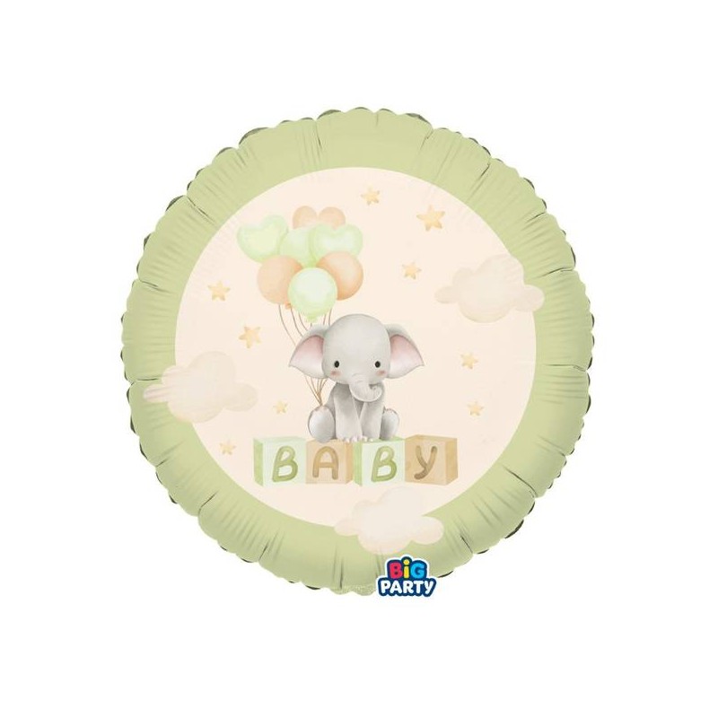 PALLONE MYLAR TONDO 45cm BABY ELEPHANT