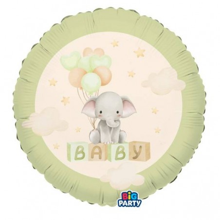 PALLONE MYLAR TONDO 45cm BABY ELEPHANT