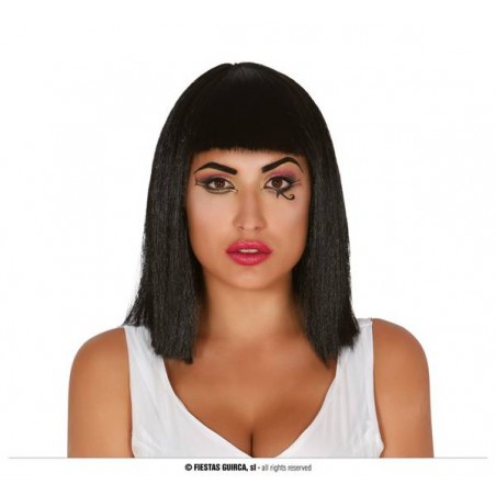 PARRUCCA CAPELLI CASCHETTO NERI CLEOPATRA
