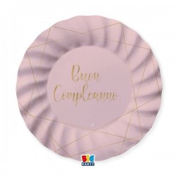 PIATTI ø25cm BUON COMPLEANNO ROSE 8pz