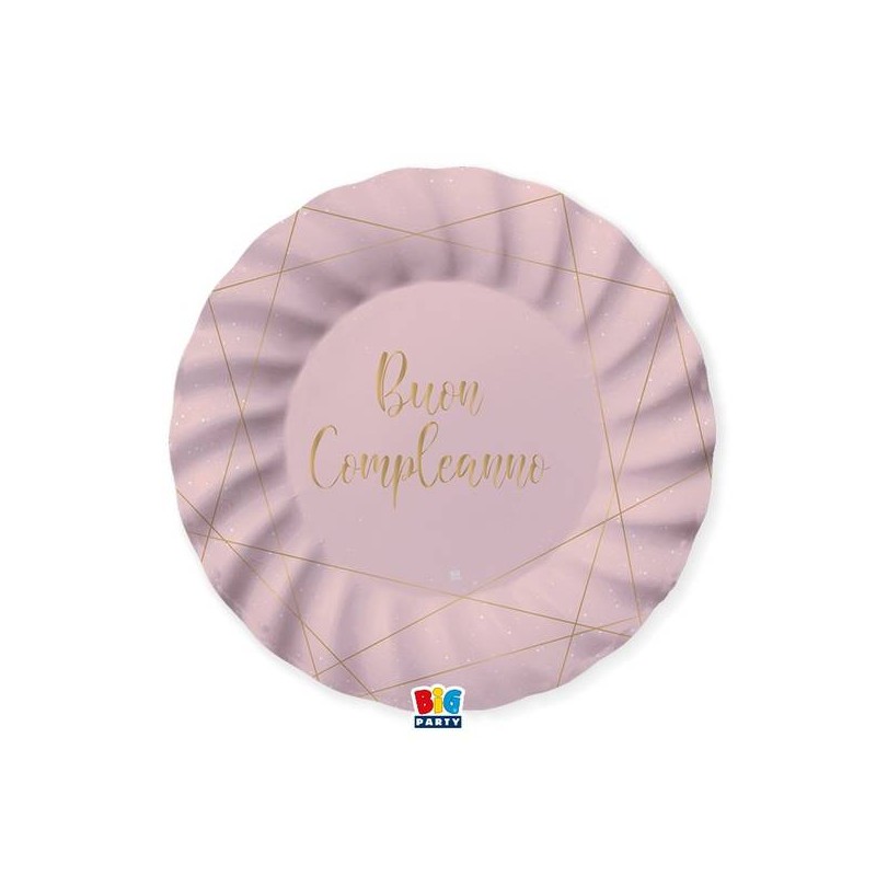 PIATTI ø25cm BUON COMPLEANNO ROSE 8pz