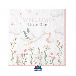 TOVAGLIOLI 25x25cm WELCOME LITTLE ONE ROSA 16pz