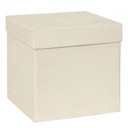 SCATOLA VELLUTO SQUADRATA 20,5X20,5X20,5 cm CREMA