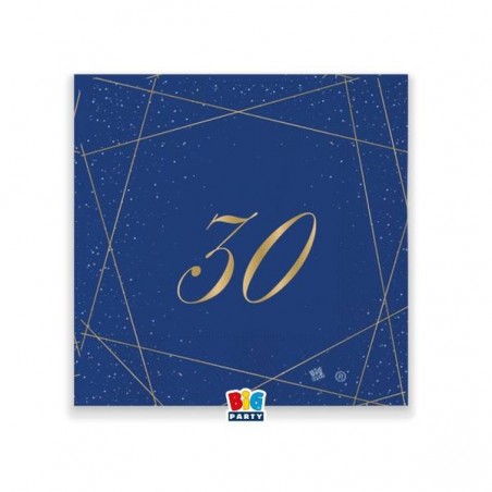 TOVAGLIOLI 25x25cm 30 ANNI BLUE GOLD 20pz