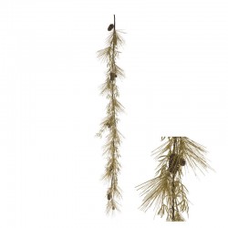 GHIRLANDA GLITTER ORO CON PIGNE 183cm