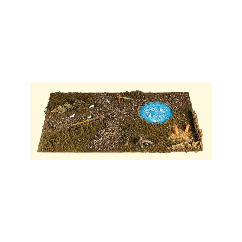 BASE IN LEGNO PER PRESEPE CON LAGO 76x40x6cm