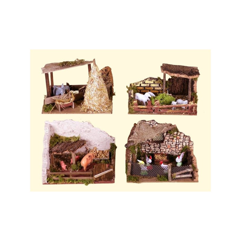 RECINTO CON ANIMALI 15x10x11cm (4 MOD.) 1PZ