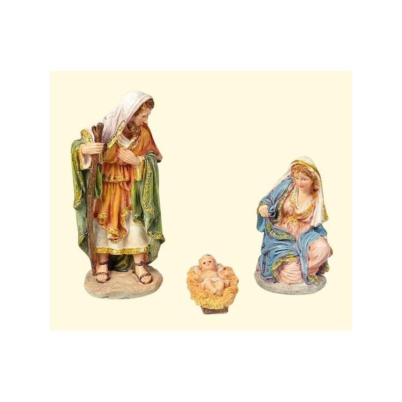 NATIVITA' IN RESINA 16cm COLOR ORO SET 3pz