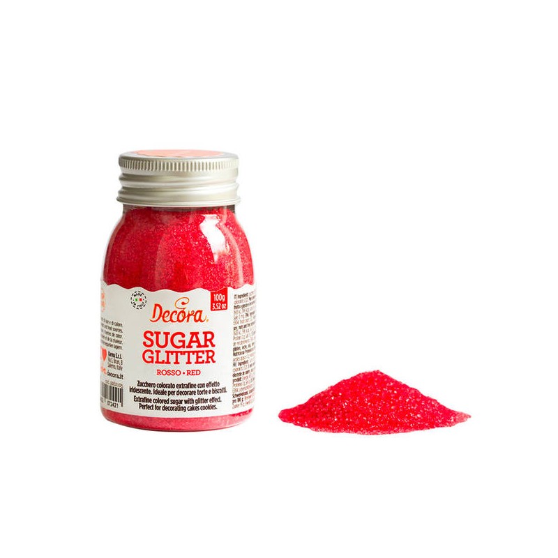 ZUCCHERO GLITTERATO ROSSO 100gr