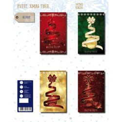 BIGLIETTO AUGURI NATALE 1479/G PETIT - XMAS TREE 4pz