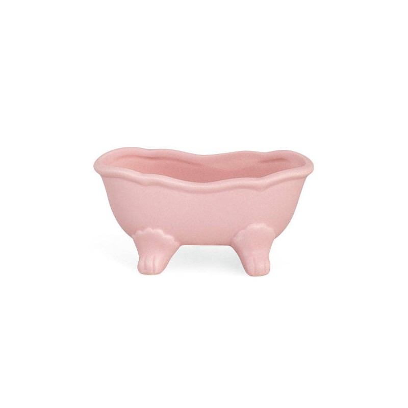 VASCA DA BAGNO ROSA IN CERAMICA 11,5x6,5x6,5cm
