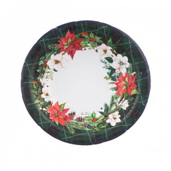 PIATTO FONDO ø24 CHRISTMAS IN TARTAN 8pz
