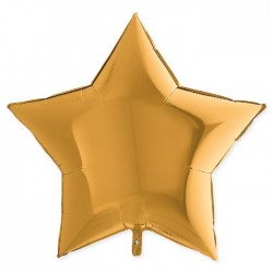 PALLONE MYLAR STELLA 36" 90cm ORO METAL 1pz