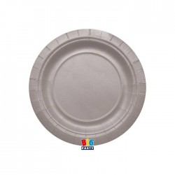 PIATTI DESSERT ECOLOR BIODEGRADABILI 18cm ARGENTO MATT 25pz