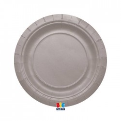 PIATTI PIANI ECOLOR BIODEGRADABILI 24cm ARGENTO MATT 25pz