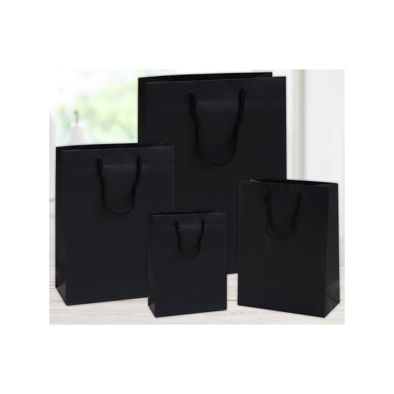 SHOPPER IN CARTA PLASTIFICATA OPACA 36x12x41cm NERO