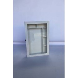 SCATOLA LEGNO RETTANGOLARE C/COP CON DIVISORI 34x23x6cm...