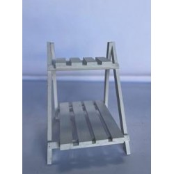 ALZATINA PORTASPEZIE LEGNO 2 RIPIANI 21x22x26cm WHITE