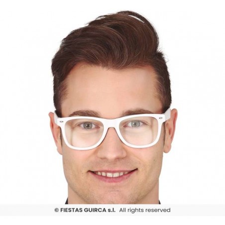 OCCHIALI BIANCHI C/LENTE TRASPARENTE