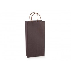SHOPPER PORTA 2 BOTTIGLIE SKIN COFFE MANICO CORDA C/FONDO SEP. 19x9x38cm