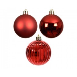 PALLINE INFRANGIBILI ø6cm BOX ROSSO MIX 12pz