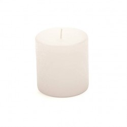 MOCCOLO TONDO CERA BIANCO 10x10cm RUSTICO