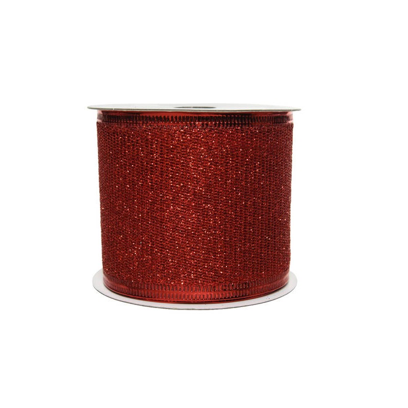 NASTRO GLITTERATO cm6,5x27mt ROSSO