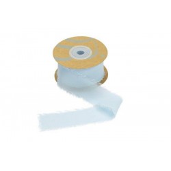 NASTRO SETA CON FRANGIA mm40x15mt CELESTE BAR