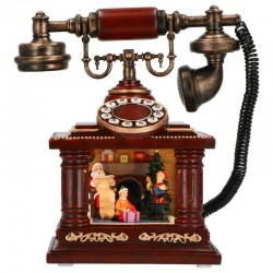 TELEFONO CON SCENA BABBO 25x18x27cm LUCE SUONO MOVIMENTO